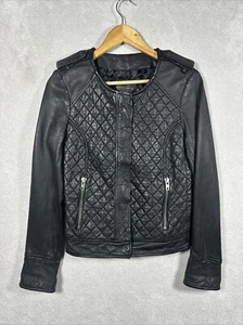 French Connection Leather Women’s Jacket, Quilted Design - Size UK 12 - Picture 1 of 13