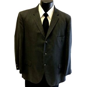 Vtg 50's Benedict Men Sport Coat BLACK Gray Wool Jacket ROCKABILLY 3 Btn Blazer