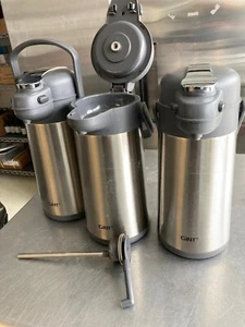 Coffee Airpot Silver and Black 101 ounce Cup with pump handle/swivel base each - Picture 1 of 2