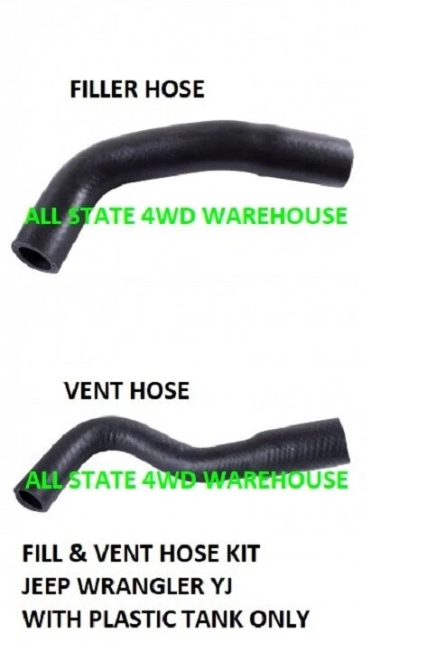 FITS JEEP YJ WRANGLER 87-95 带 20 加仑塑料罐燃料填料和通风软管 — 第 1/1 张图片