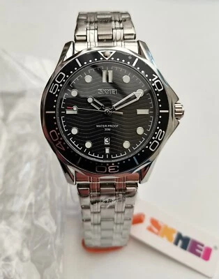 NUEVO RELOJ SKMEI 9276 ESTILO BUCEO ONDA NEGRA SEIKO AX32A12 43mm 316L LUME FECHA/30m Foto 1 de 4
