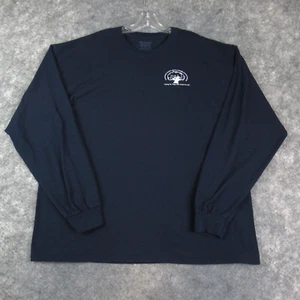 Gildan Shirt Mens XXL Blue Long Sleeve T Shirt Dry Blend Crew Neck Pullover - Picture 1 of 12