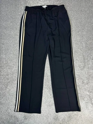 Pantalones Reiss Odell Anchos Mujer 14 Azul Rayas Laterales Tiro Alto Foto 1 de 4