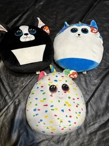 Peluche 3 TY Beanie Squishies - Juguete de peluche TINK, HELENA & HARMONIE (10 pulgadas) Nuevo con etiquetas - Imagen 1 de 13