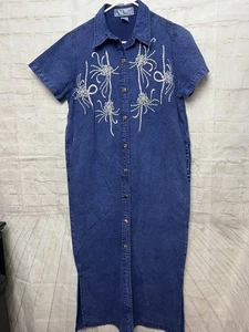 Vestido vaquero bordado años 90 - Susurros - Pequeño Cottagecore - Imagen 1 de 4