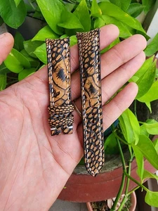 Size 20/18 mm Nubuck Genuine  Ostrich Leather Skin Watch Strap Band- CURVED END - Picture 1 of 9