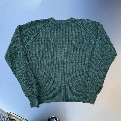 80s Vtg L.L.Bean Forest Green Heavy Chunky Knit Sweater Men’s Medium Tall USA - Image 1 of 4
