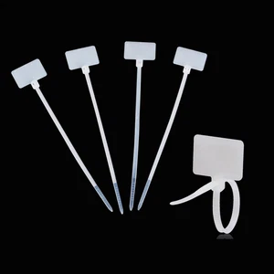 100 Pcs Write on Tags Wire Zip Ties Cable Mark Tags Nylon Power Marking Label (1 - Picture 1 of 12