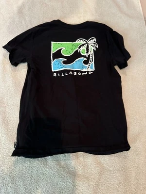 Billabong Tailored Fit Black Short Sleeve Cotton Blend Pocket T-Shirt Boys L - Image 1 of 3