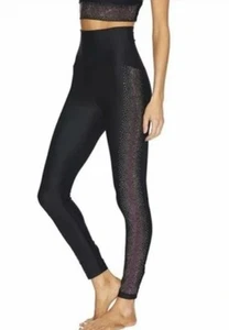 NWT Beach Riot Sport Black Leggings Womens Size Small High Rise Embellished - Picture 1 of 14