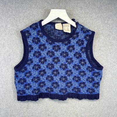 Suéter Oilily Niños Talla 140 EE. UU. 10 Azul Floral Mezcla de Lana Pullover Sin Mangas  Foto 1 de 4