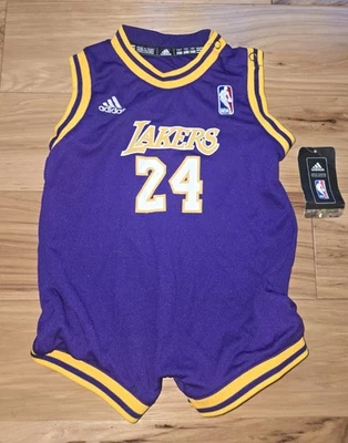 Antigo Terno Jersey Infantil 24 Meses Adidas Los Angeles Lakers Kobe Bryant 24 Novo com etiquetas - Imagem 1 de 4
