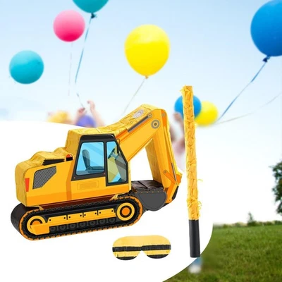 Excavator Piñata Confetti Play Boys Girls Birthday Gift Construction Vehicle - Image 1 of 4