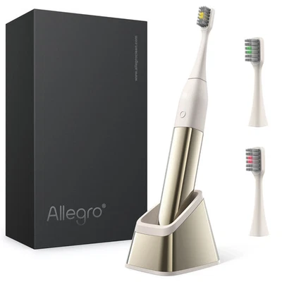 Allegro Luxury Premium Polished Metal Sonic Electric Toothbrush M1 - Yvory Gold Foto 1 de 4