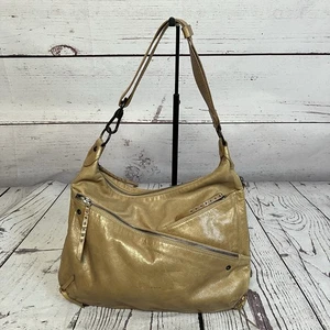 Francesco Biasia handbags Gold Colored Leather Zipper Accents Handmade - Picture 1 of 11