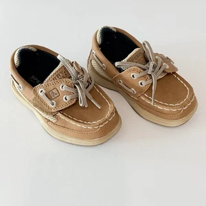 SPERRY Baby Toddler Boys Lanyard A/C Boat Shoes Size 6M Brown Tan - Picture 1 of 6