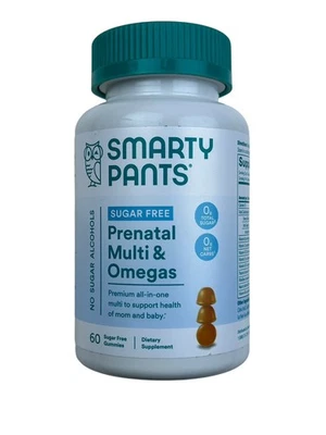 Vitaminas pré-natais femininas SmartyPants, gomas multivitamínicas sem açúcar - Imagem 1 de 4
