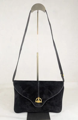 ¡¡RARO!! Bolso de hombro vintage Gucci GG de cuero de gamuza negro con Horsebit Auténticos Foto 1 de 4