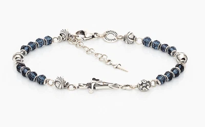 Bracciale da Uomo Cesare Paciotti in Argento 925 Braccialetto Pugnale Con pietre - Immagine 1 di 4