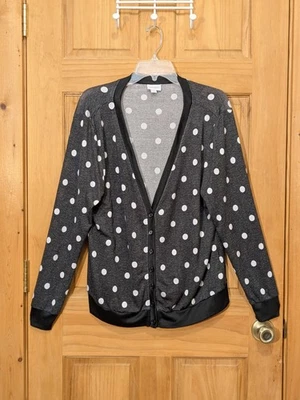 Cárdigan LuLaRoe Cheryl para mujer mediano lunares suéter con botones LS ligero  Foto 1 de 4