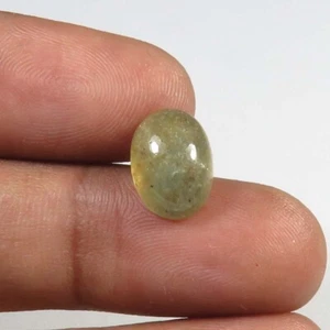 Natural Sapphire Smooth Gemstone 11x8mm Green sapphire Oval Cabochon 5Cts SP-67 - Picture 1 of 9