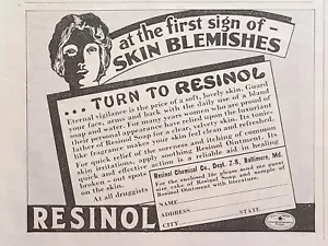 Resinol Baltimore MD Jabón Piel Mancha Erupción Picazón Ungüento Impreso De Colección Anuncio 1938 - Imagen 1 de 4