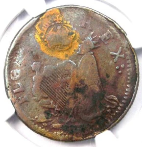 1670 New Jersey St Patrick Farthing Colonial Coin 1/4P - NGC VF20 - $2000 Value - Picture 1 of 5