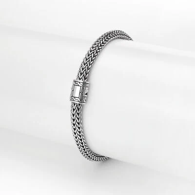 Nuevo brazalete tejido John Hardy 5 mm plata esterlina 925 para mujer BB900477XM 1486000 Foto 1 de 4