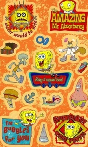 Maxi BIKINI BOTTOM GANG SpongeBob Squarepants Sandylion Stickers   *VINTAGE* - Picture 1 of 1