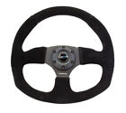 NRG Reinforced Steering Wheel Black Suede w/ Black Stitching RST-009-S