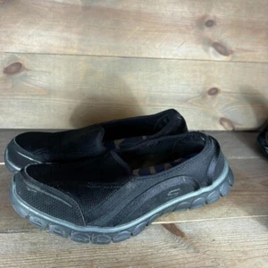 skechers womens size 8 shoes black slip on comfort sneakers - Picture 1 of 8