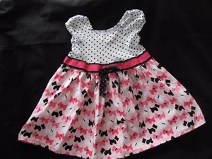 White Black Pink Polka Dot Dog Dress Size 5 /6 Handmade - Picture 1 of 7