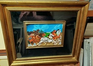 ANTONIO LIGABUE LA DILIGENZA BASSORILIEVO QUADRO WULMAN EXECUTOR OMAGGIO SILVER - Picture 1 of 9