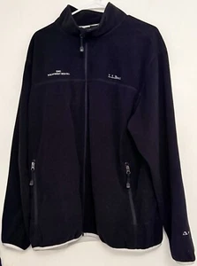 LL Bean Men's Polartec Fleece Jacket XL Black Full Zip Outdoor Hiking Athletic - Picture 1 of 16