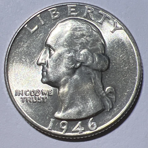 GEM BU 1946 Washington Silver Quarter Philadelphia Mint USA 25c ACTUAL PHOTOS A3 Cover