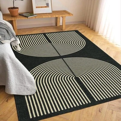 Hand Tufted Luxury Rug Soft Wool Black.White Modern Design Premium Quality - Image 1 of 4