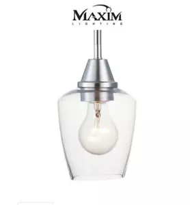Maxim 96120CLSN/BUL Goblet Pendant, 1-Light LED 6 Watts, Satin Nickel - Picture 1 of 2