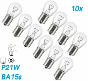 10x P21W BA15S 21W 12V Glühlampe Birne Beleuchtung Auto Lampe Glas Techline - Bild 1 von 1