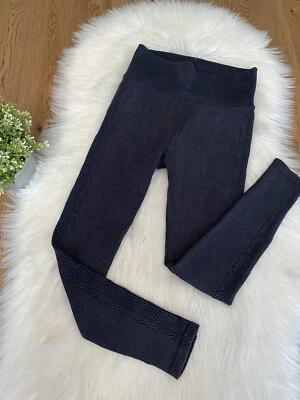 Legging de yoga acanalado Aerie Offline lavado ácido negro sin costuras 7/8 talla S Foto 1 de 4