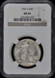 1941-S Walking Liberty Half Dollar 50C NGC MS65 - Picture 1 of 2