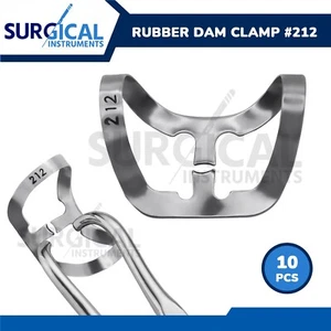 10 Pcs Endodontic Rubber Dam Clamps #212 Set Stainless Steel German Grade - Picture 1 of 7