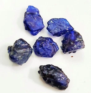 5 Pcs Natural Blue Sapphire Australia Rough Loose Gemstone Lot O77 - Picture 1 of 19