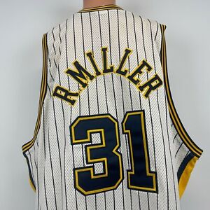 Reebok Authentic Reggie Miller Indiana Pacers Jersey Vtg 90s NBA Sewn Size 60 