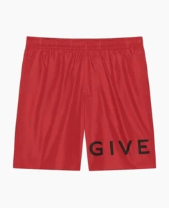 New Authentic Givenchy Men Shorts Swimwear Big Logo Red M L XL $690 - Picture 1 of 1