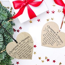 D68C Wooden Christmas Wooden Pendant Xmas Tree Ornament Heart-Love Poem
