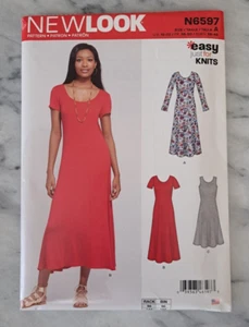 New Look N6597 Sewing Pattern Easy Knit Dresses Sizes 10-22 New Uncut - Picture 1 of 2