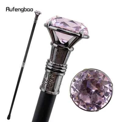 Pink Diamond Silver Walking Cane Fashion Walking Stick Gentleman Cosplay Cane - Image 1 of 4