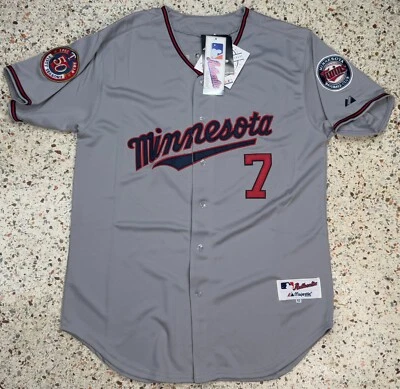 Majestic Vintage MLB Minnesota Twins #7 Joe Mauer 50th Season Jersey Size 52 - Image 1 of 4