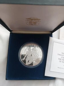 PANAMA SILVER PROOF 20 BALBOA COIN 1984 YEAR KM#98 DISCOVERY NUNEZ + BOX + COA - Picture 1 of 4