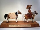 THE WHITTLIN COWBOY ON HORSE HAND CARVED WOOD CARICATURE
